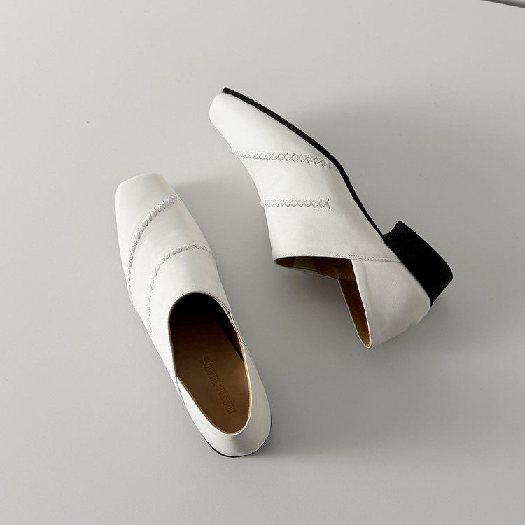 方头粗跟TPR(牛筋）胶粘工艺头层猪皮深口单鞋,淘宝优惠券,粉丝福利购,淘宝优惠卷