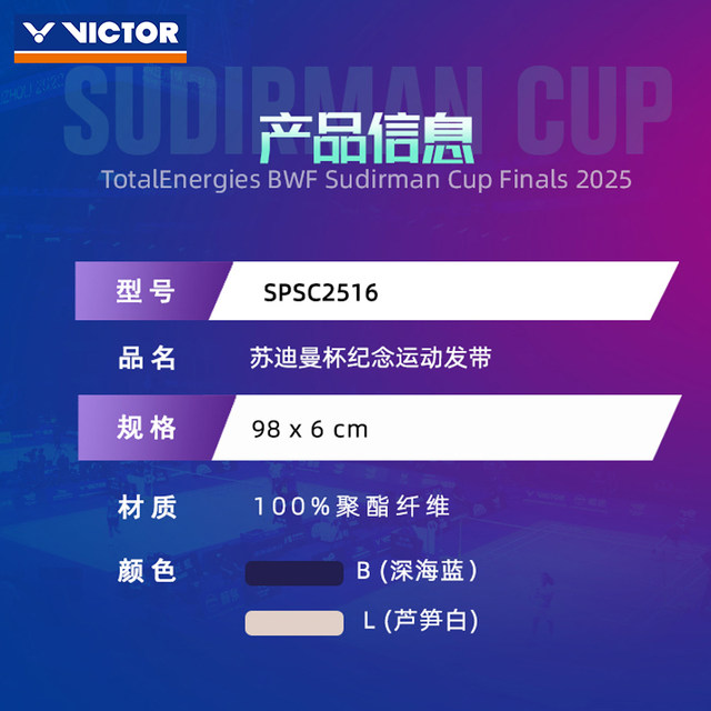 Victor Victory Sports Headband Sweat-absorbent Headband Sudirman Cup Hair Anti-perspirant Band SPSC2516