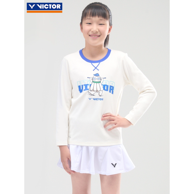 VICTOR victory badminton uniform Victor children's moisture-wicking knitted sports long-sleeved T-shirt T-57104