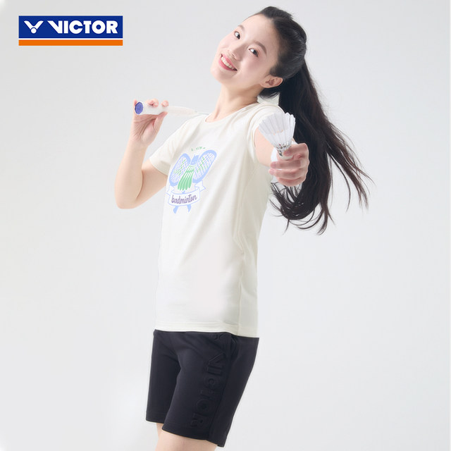 VICTOR Victory Victor badminton clothing men's and women's lifestyle series knitted sports short-sleeved T-shirt T-55008