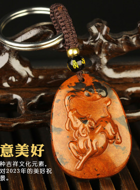 祥安灵阁牛钱纳宝吊坠黑曜石生肖属鼠人2026年吉祥物男女挂件饰物
