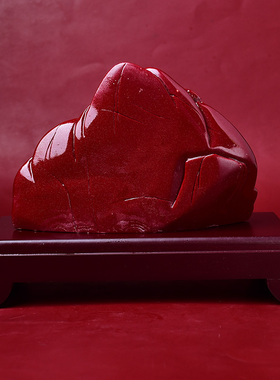 天然朱砂紫金砂高山流水遇知音山水摆件客厅办公室玄关书房摆设