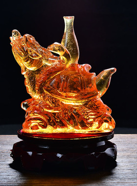 五行缺水补水 北方水神玄武 琉璃摆件属水摆设水泽节卦蛇龟吊坠