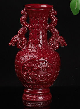 朱砂花开客厅富贵龙瓶花瓶玄关摆件招财家居装饰品乔迁装饰礼品·