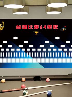 16人32人64人双败制单败制台球比赛晋级表比赛规则台球厅贴画海报