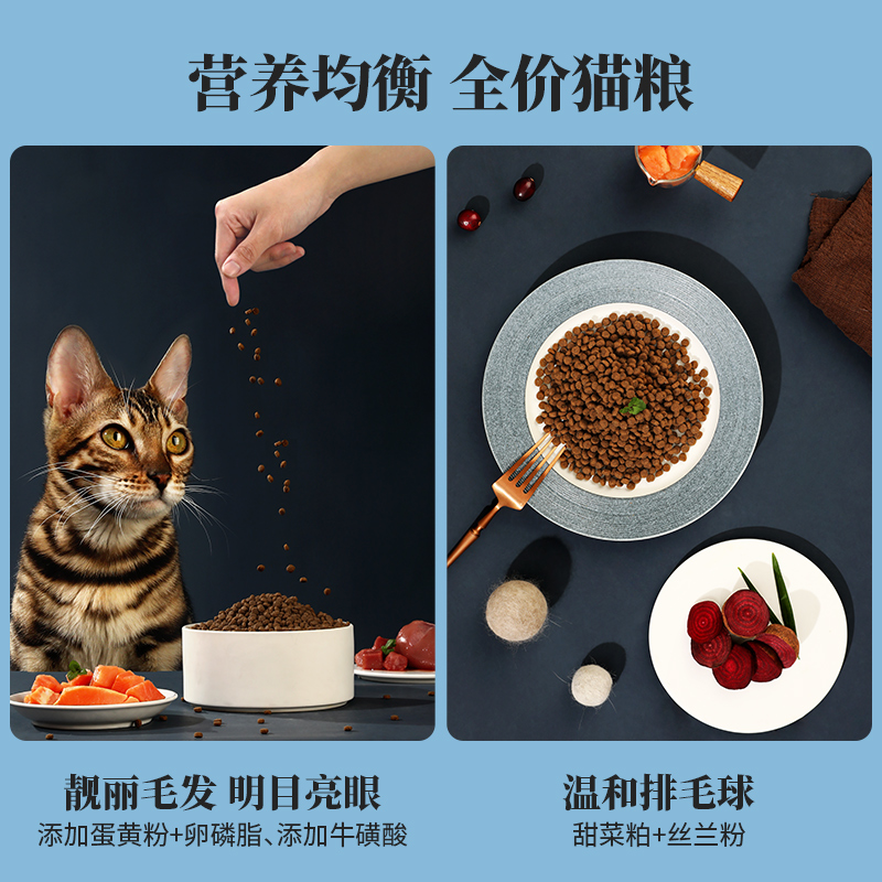 力狼猫粮全价猫粮鲜肉成猫蓝猫布偶流浪猫营养增肥发腮全阶段3斤