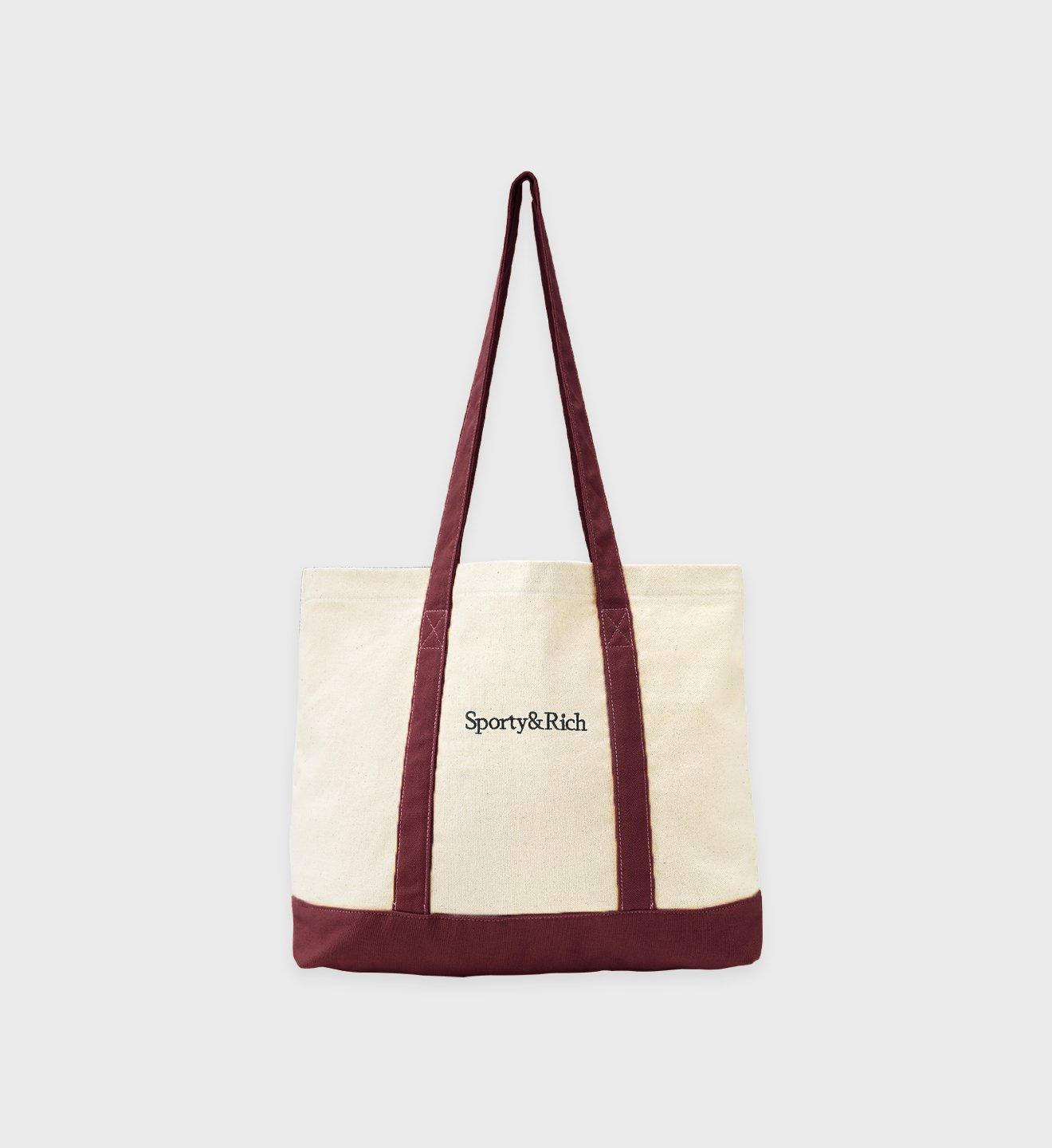 现货 SPORTY RICH原厂TWO TONED TOTE - 20盎司洗水帆布包托特包