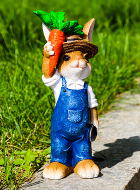 彷真可爱树脂小兔子阳台庭院装饰摆件花园幼儿园布置户外创意造景