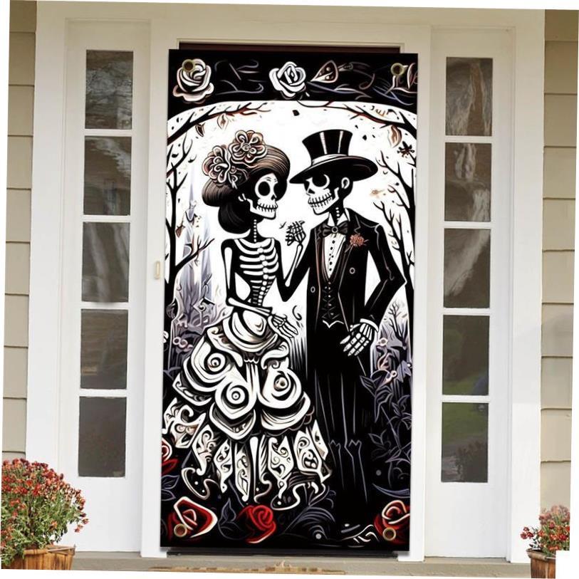 Halloween door width party decoration banner background万圣 - 图1