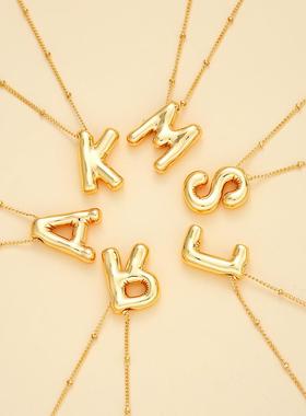 26 English letter necklace欧美26英文字母气球光面胖乎乎项炼女