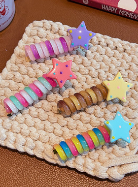 头绳女生可爱电话线发圈高弹力扎头发绳彩色皮筋不伤发儿童头饰