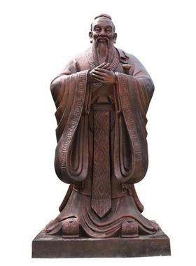 仿铜孔子雕塑玻璃钢人物定制户外校园文化古代名人像景观铸铜雕像