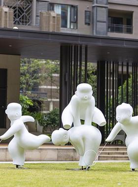 大型抽象音乐人物玻璃钢雕塑钢琴提琴售楼处小区园林景观装饰摆件