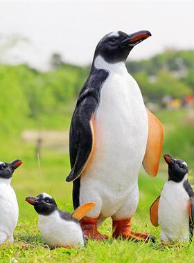室外仿真企鹅摆件雕塑玻璃钢动物模型海洋馆道具冰雪世界主题装饰