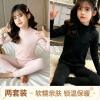 Autumn and winter children's German velvet home clothes autumn clothes and long pants two-piece set for boys and girls half turtleneck pajamas thermal underwear set