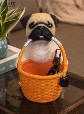 可爱狗狗钥匙收纳摆件门口玄关入户客厅茶几装饰新居乔迁送礼