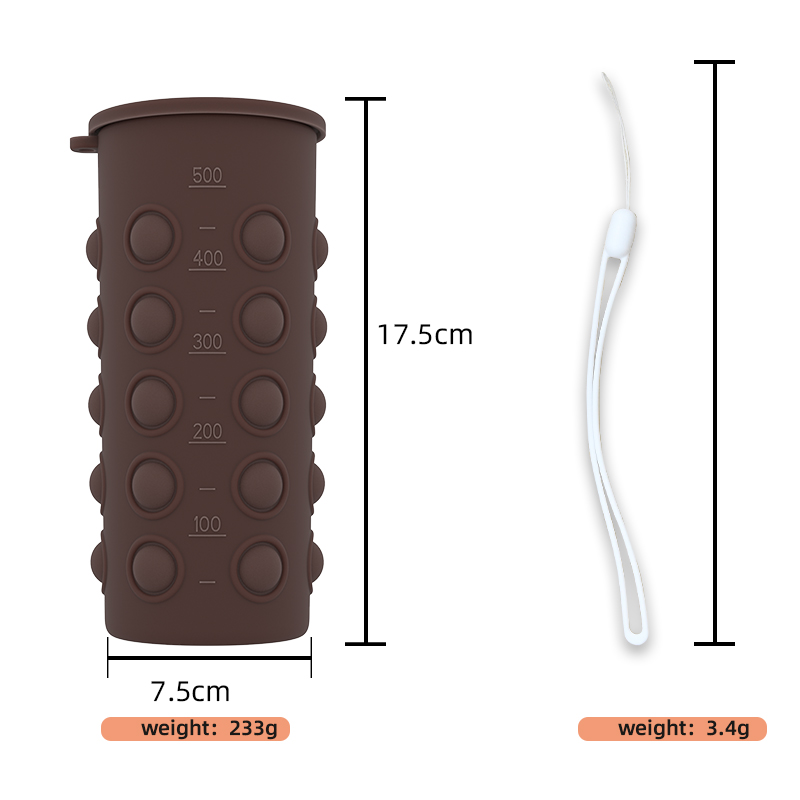 食用级硅胶水杯简约按压解压神器水杯防摔耐高温咖啡杯随行杯 - 图2