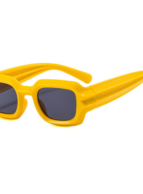 潮流方框网红太阳镜时尚波纹腿凹造型嘻哈墨镜ins网红欧美眼镜