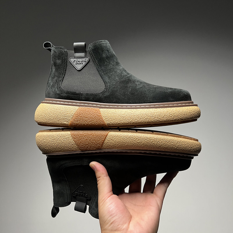 切尔西靴男高帮真皮秋冬新款加绒厚底套筒一脚蹬休闲百搭复古男鞋,淘宝优惠券,粉丝福利购,淘宝优惠卷