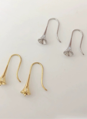 大喇叭耳钩独特造型个性插珍珠款耳勾小灯泡耳钩配件手工diy材料