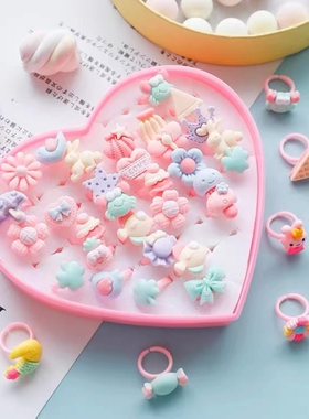 塑料小戒指儿童可爱卡通玩具女孩散装奖品礼物赠品便宜实惠小礼品