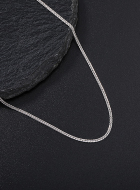 大福项链女锁骨链裸链无吊坠O字链肖邦链瓦片链盒仔链925纯银饰品