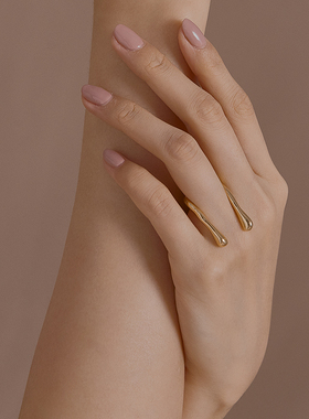 明星同款水滴开口戒高级流动感