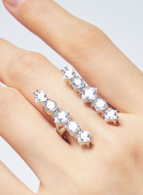 tripletipsy碎冰仙女开口戒指女