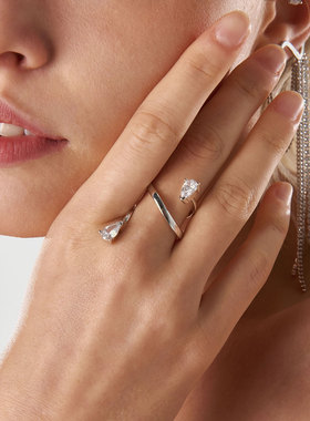 仙女氛围感灵动酒神开口戒百搭款