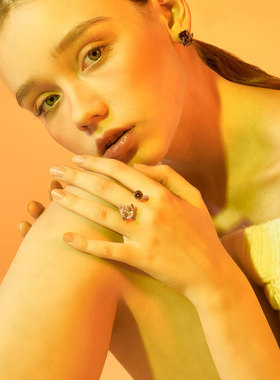 明星同款水滴干杯开口戒高级感