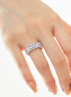 满钻碎冰缎带戒指绝美氛围高级感