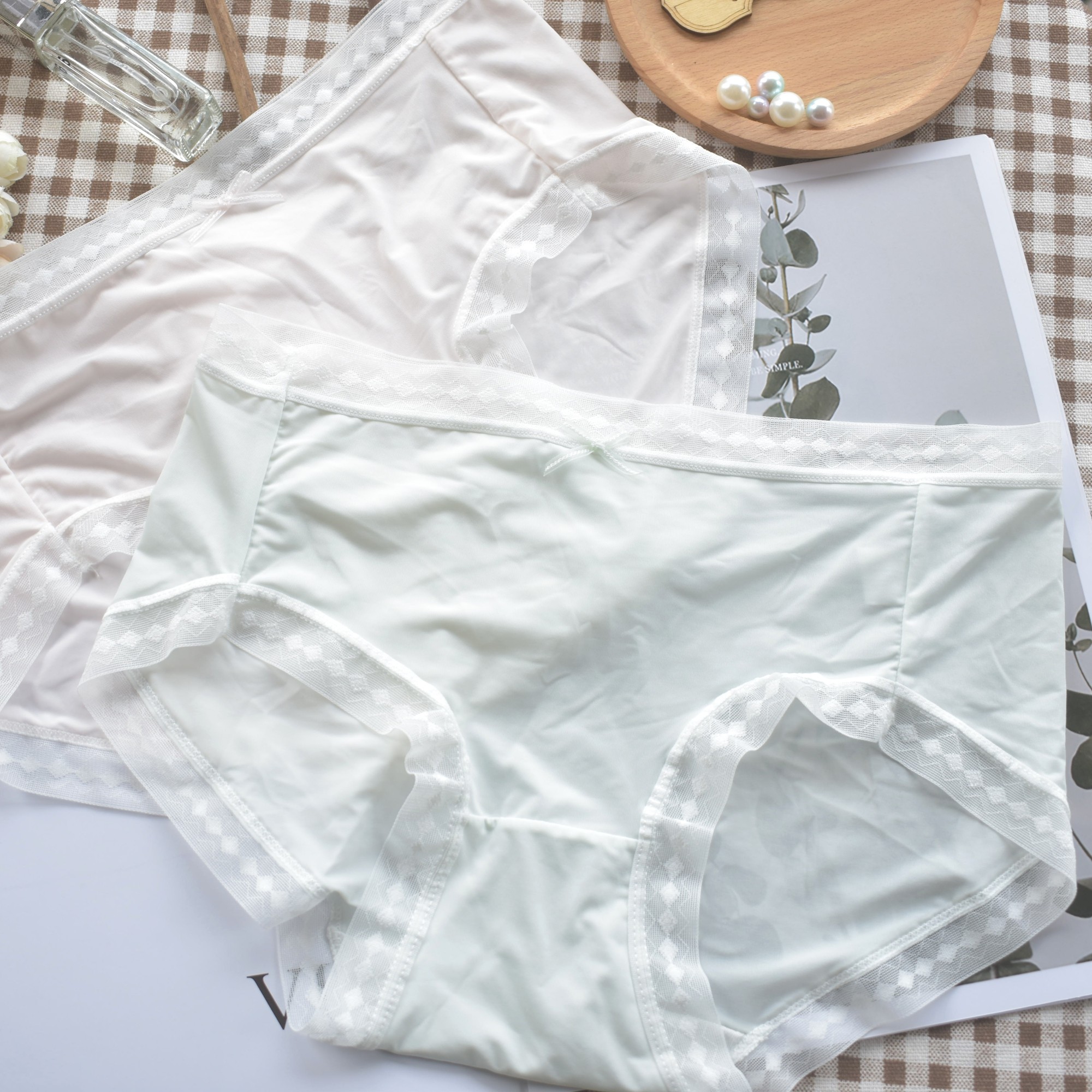 啵啵奶冻 软软丝滑冰丝夏超薄少女生面膜内裤女士无痕抗菌全棉裆,淘宝优惠券,粉丝福利购,淘宝优惠卷