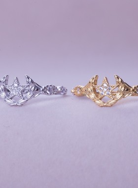 军恋纯银橄榄枝五角星戒指女兵哥哥送军嫂异地恋女友情侣纪念礼物