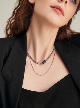 钛钢双层项链INS冷淡风网红同款