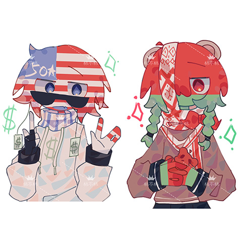 countryhumans ch国拟炫彩镭射原创周边企划立牌星星挂扣挂件吧唧_虎窝淘