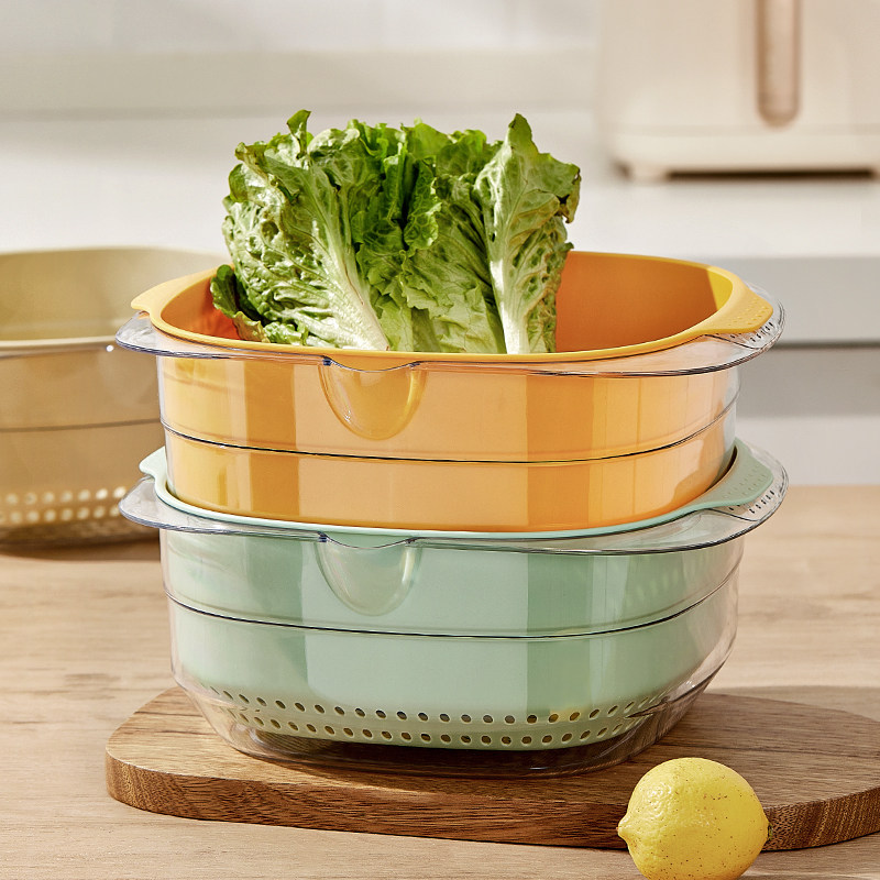 厨房双层洗菜盆沥水篮客厅茶几家用2025新款菜篮子水果盘洗菜篮子,淘宝优惠券,粉丝福利购,淘宝优惠卷