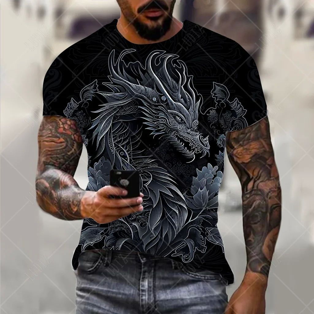 Men's Dragon T-shirt Fashion 3d Printed T Shirt Animal - 图3