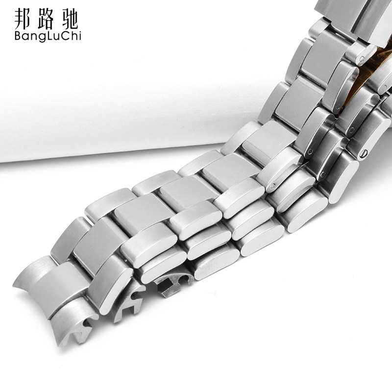 实心精钢手表链男劳力士型不锈钢带 邦路驰配件