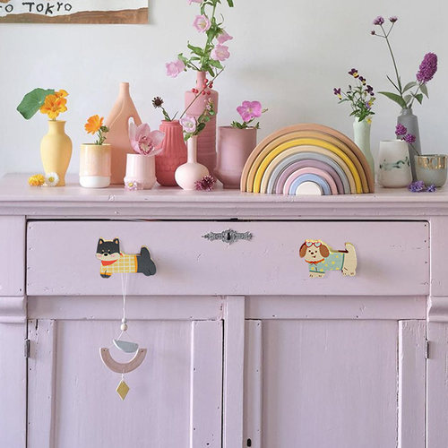 硕南创意可爱卡通儿童房柜门橱柜抽屉衣柜实木免打孔拉手把手自粘 - 图1