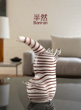 半然BANRAN桌面猫摆件琉璃