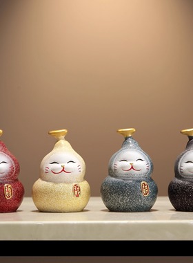 七彩葫芦招财猫小摆件2025新
