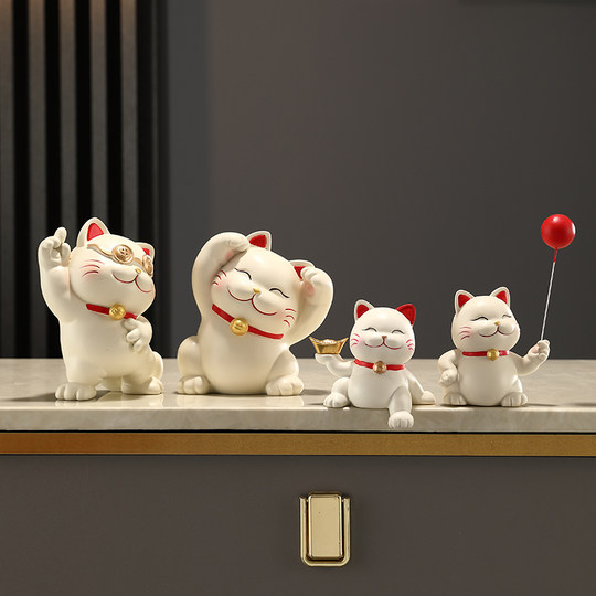 Glückliche Katzendekoration für eine drei-, vier- oder fünfköpfige Familie