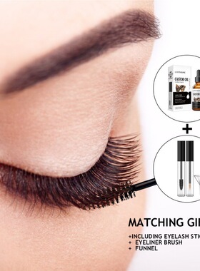 Pure Black Castor Oil Hair Eyebrows Eyelash Growth Serum