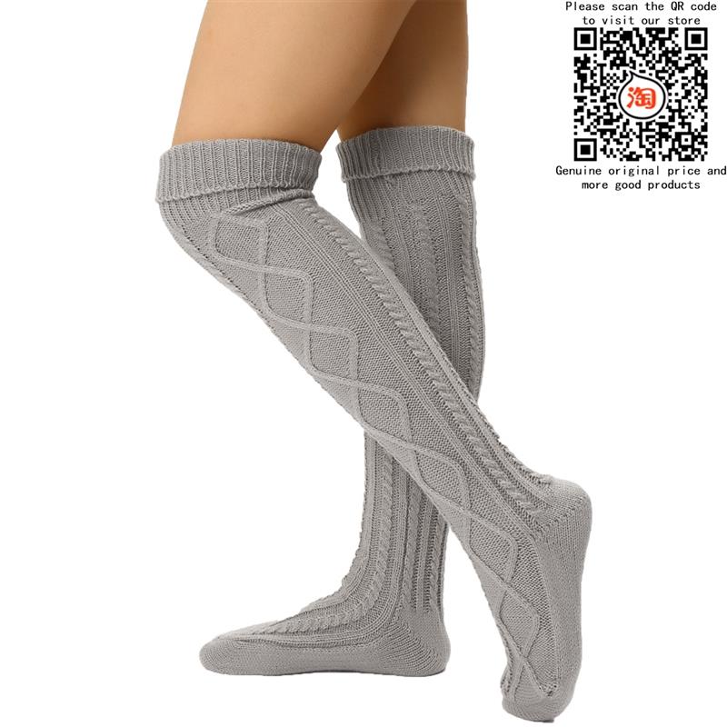 Knit Knee-High Winter Boot Socks Thigh Leg Warmers Stocking - 图2