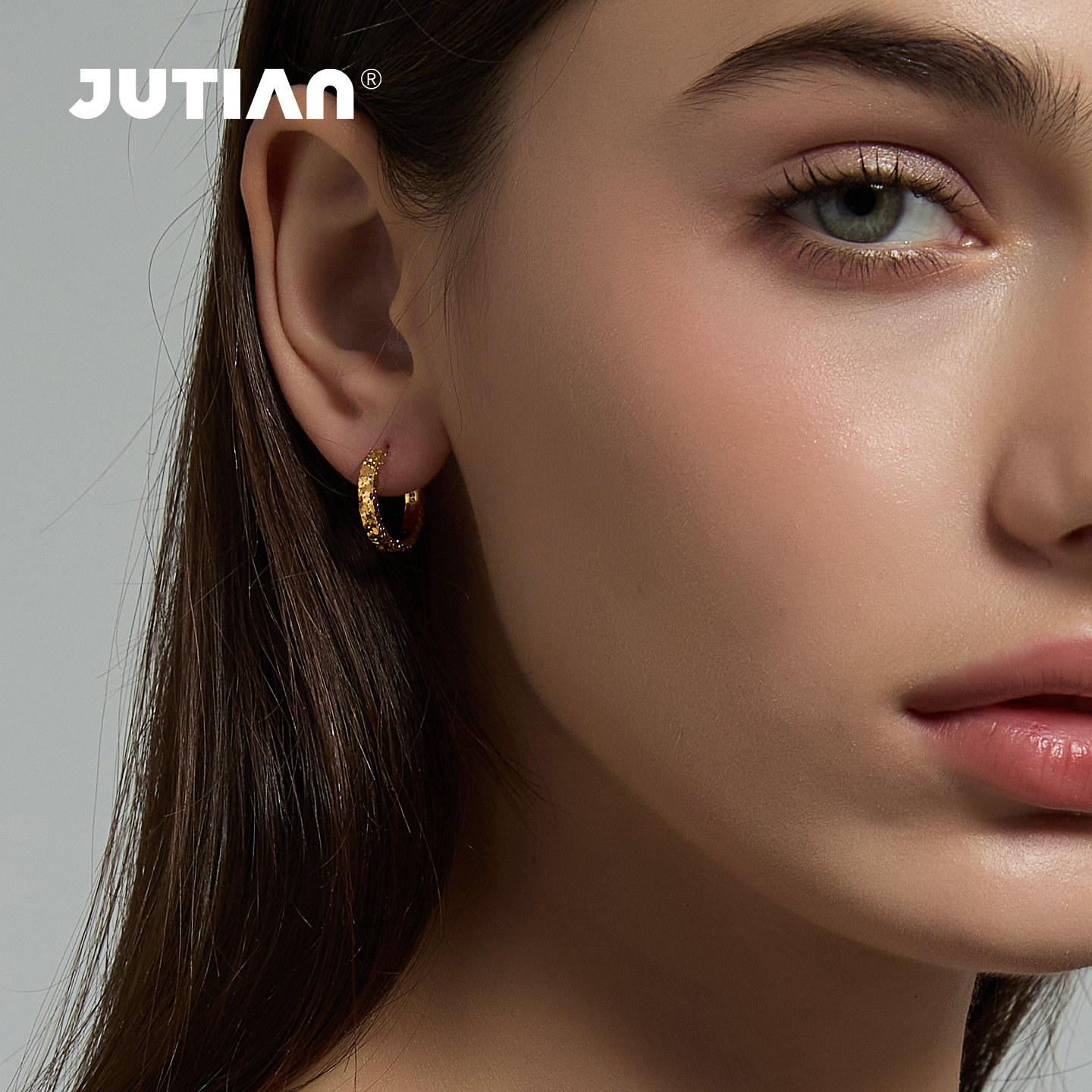 JUTIAN S925纯银碎冰冰耳扣轻奢爆闪简约高级感耳圈耳环女新款,淘宝优惠券,粉丝福利购,淘宝优惠卷