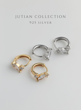 JUTIAN纯银锆石耳环日常通勤