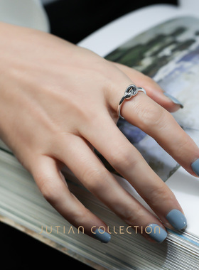 打结纯银复古日韩风戒指