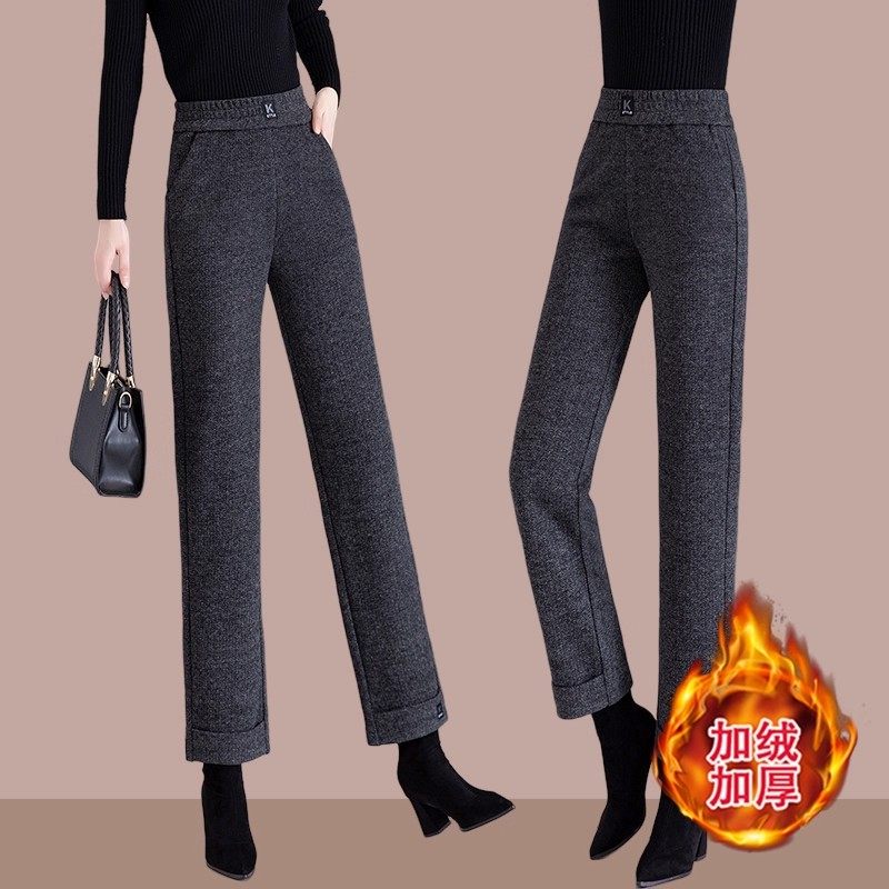 清仓捡漏秋冬季女士羊毛呢九分直筒裤加绒加厚洋气显瘦高腰休闲裤,淘宝优惠券,粉丝福利购,淘宝优惠卷