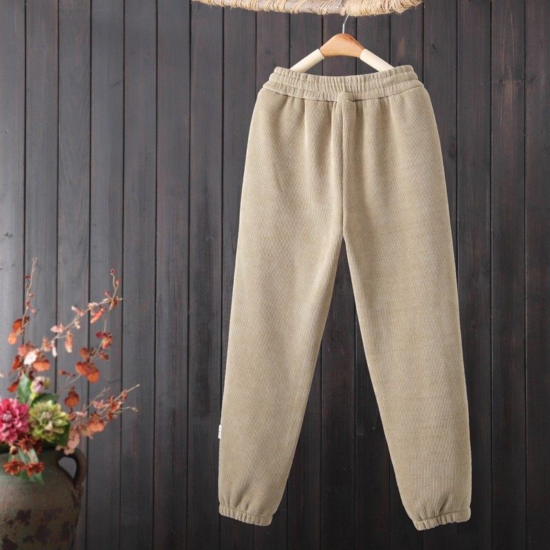 清仓捡漏休闲卫裤女春秋冬季灯芯绒加绒小个子雪尼尔束脚运动裤子,淘宝优惠券,粉丝福利购,淘宝优惠卷