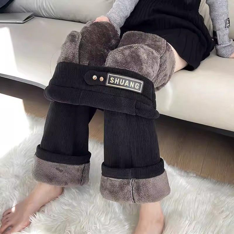 清仓捡漏雪尼尔加绒加厚微喇叭裤子女秋冬羊羔绒休闲裤直筒阔腿裤,淘宝优惠券,粉丝福利购,淘宝优惠卷